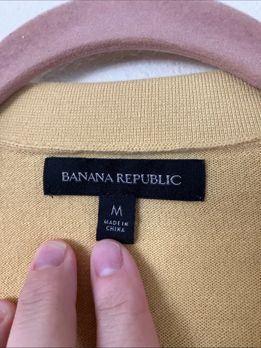 Banana Republic Old Money Mustard Knit Polo, M
